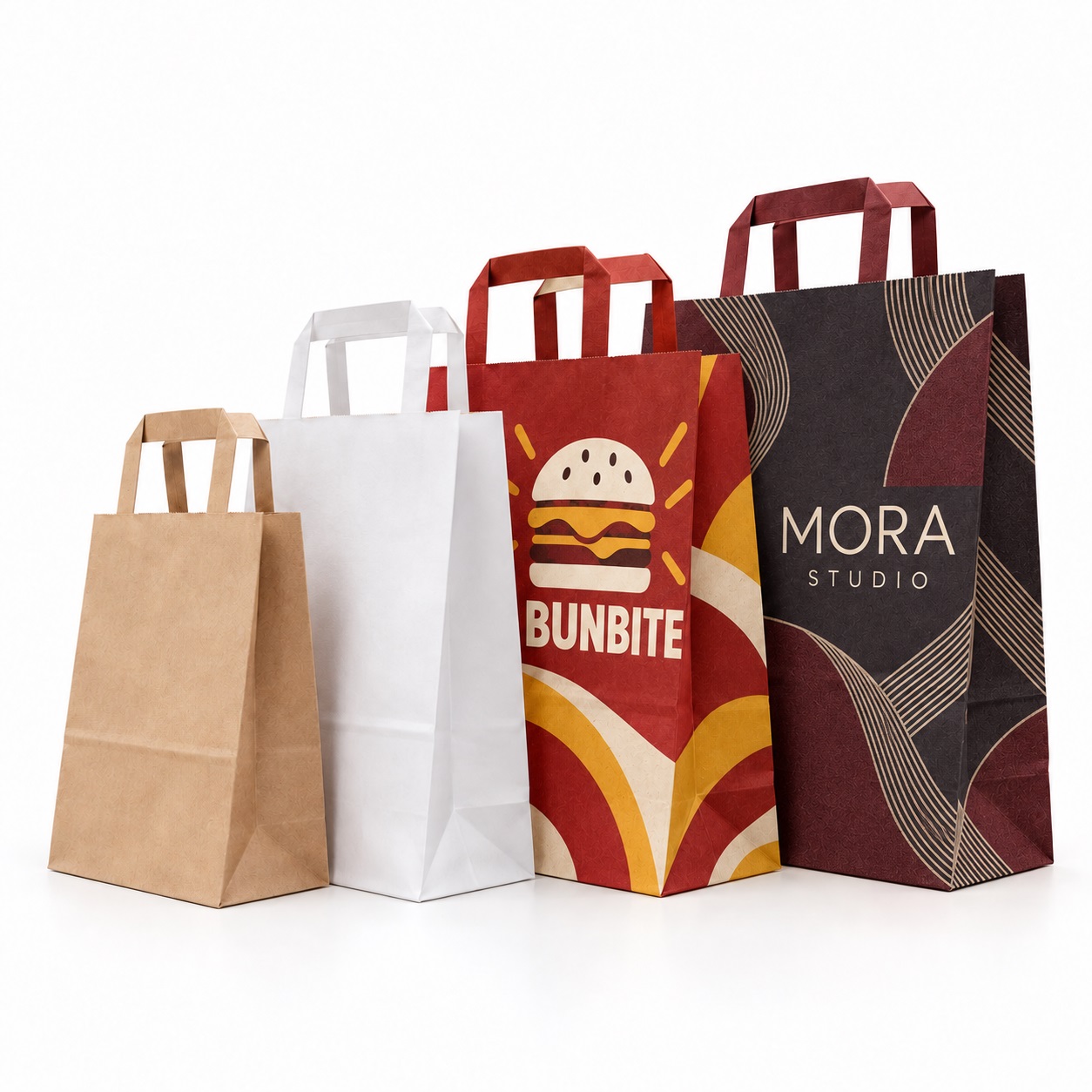 Flat Handle Kraft Bag